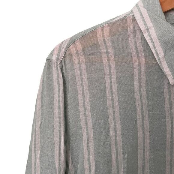 Rails Juniper Stripe Charli Front Button Sheer Shirt in Size Medium - Picture 5 of 11